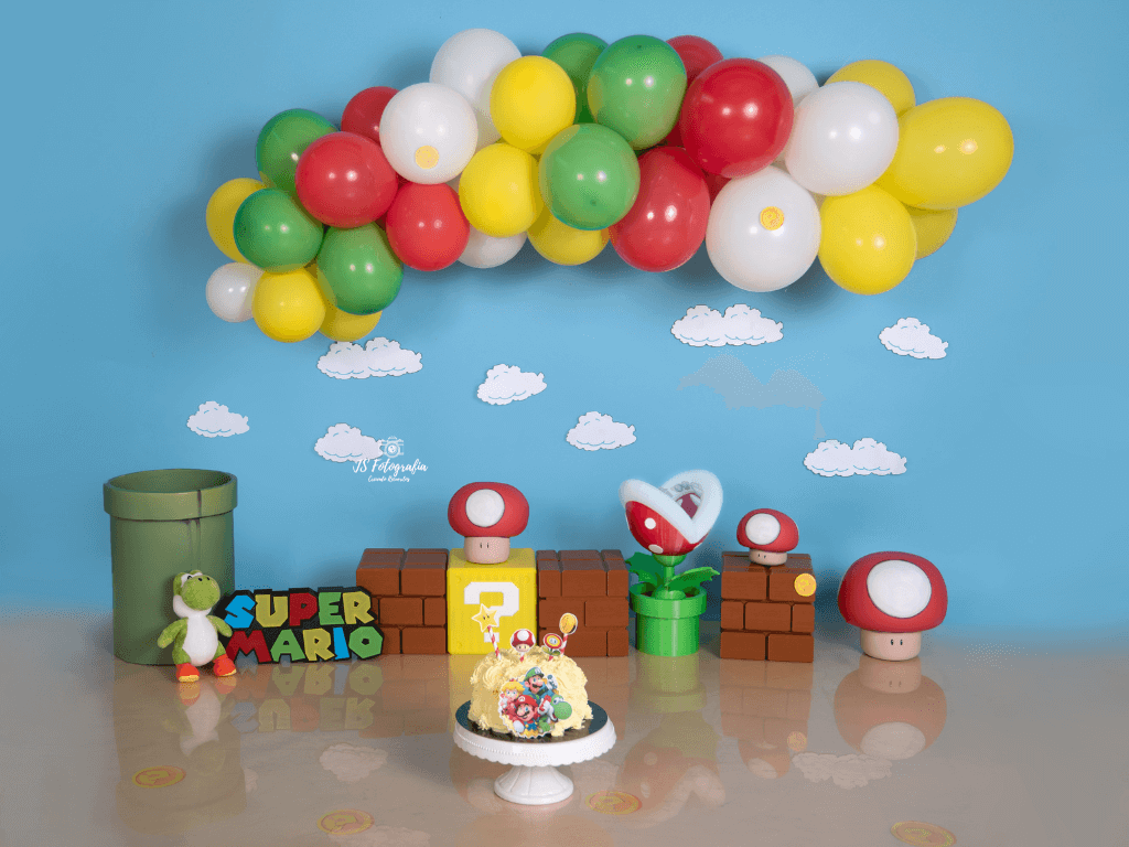 sesión smash cake super Mario